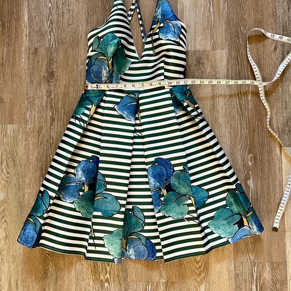 a'gaci Kids Dress with Blue Floral and Stripes - Picture 5 of 5